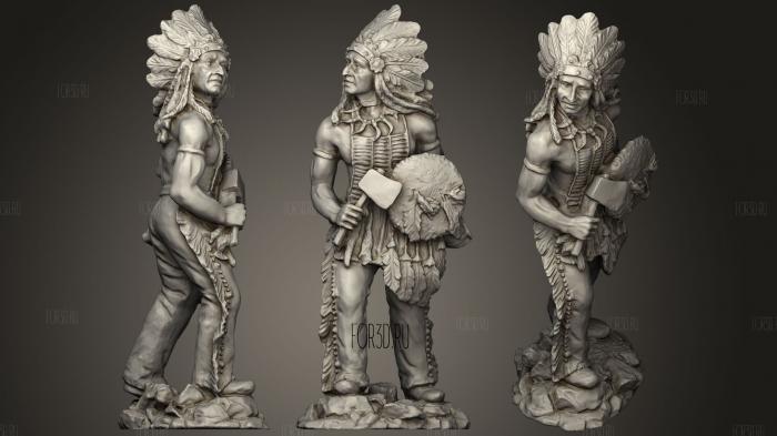 Red Indian stl model for CNC
